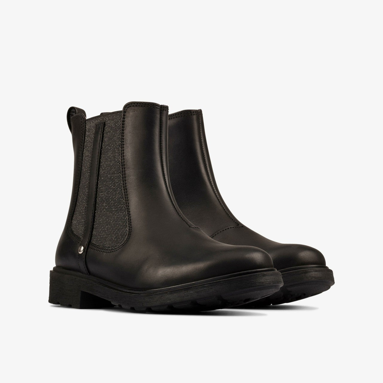 Astrol Orin Kid Black Leather Clarks Kids