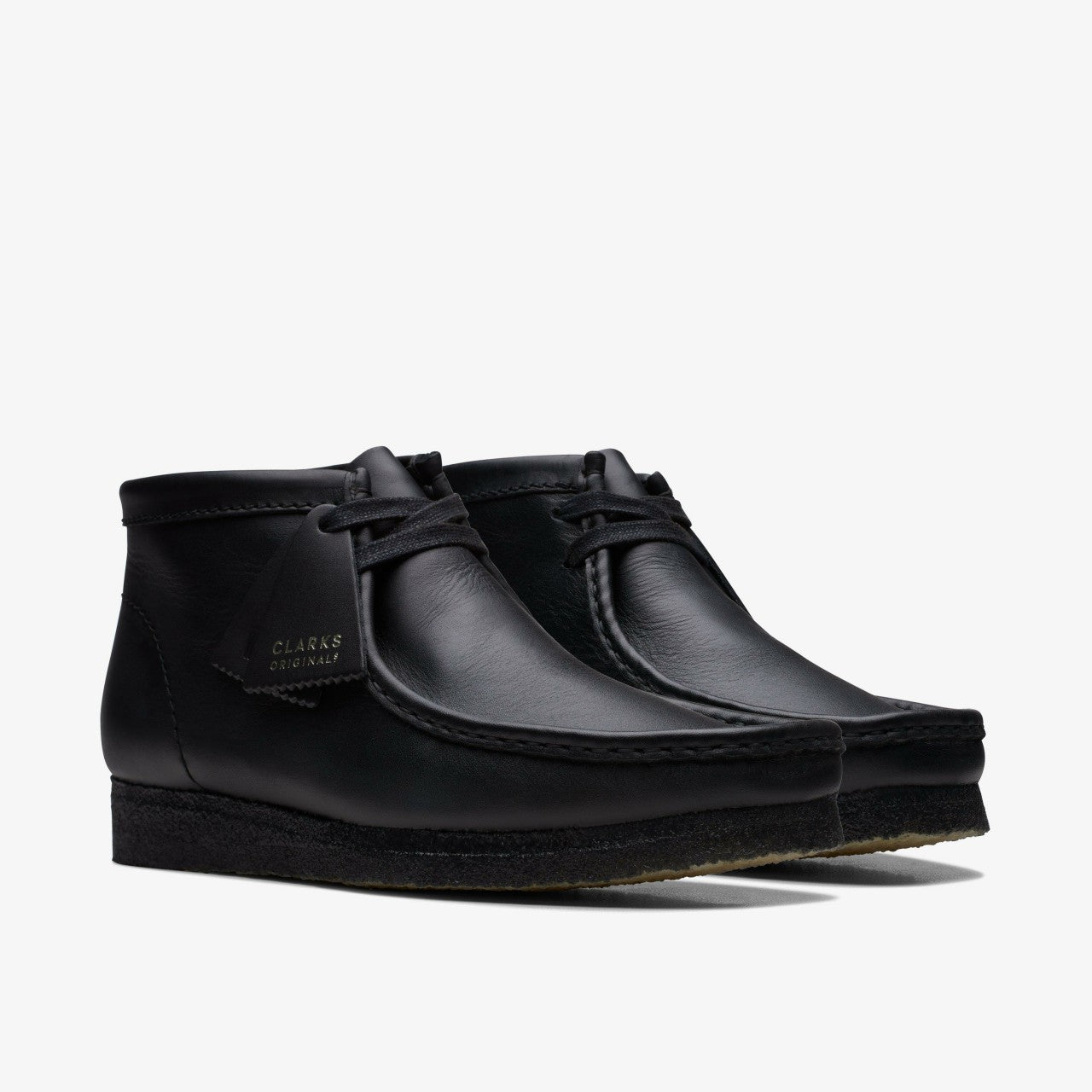 Wallabee Boot Black Leather Clarks Men