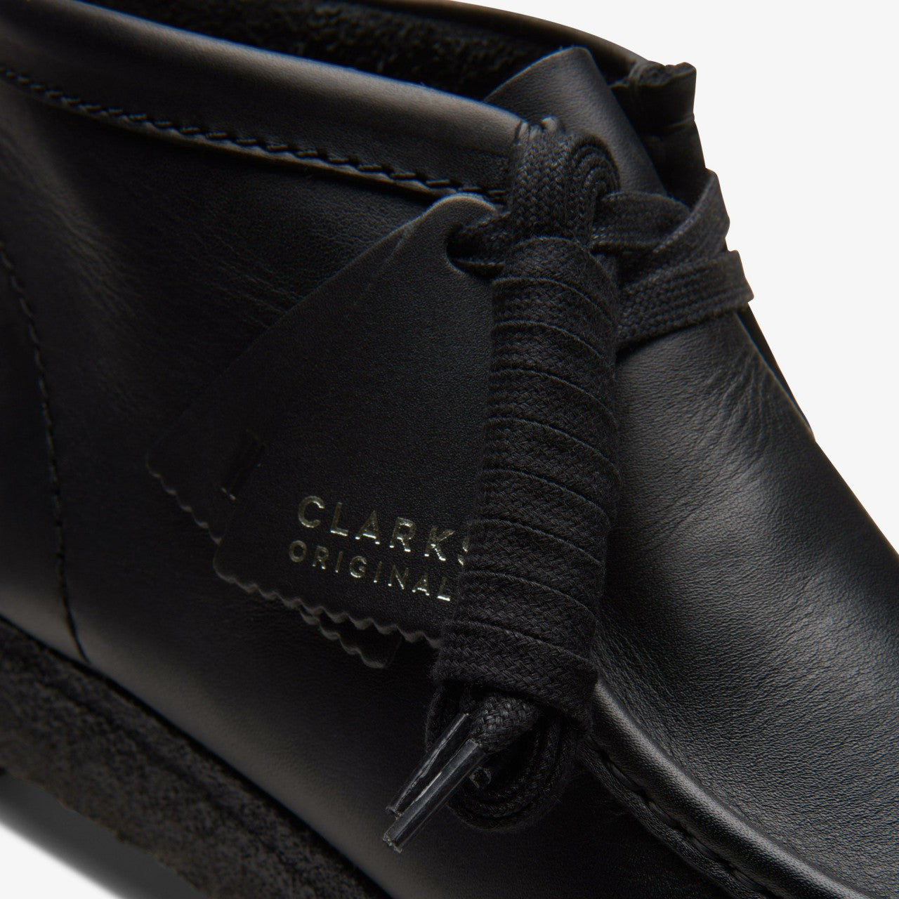 Wallabee Boot Black Leather Clarks Men