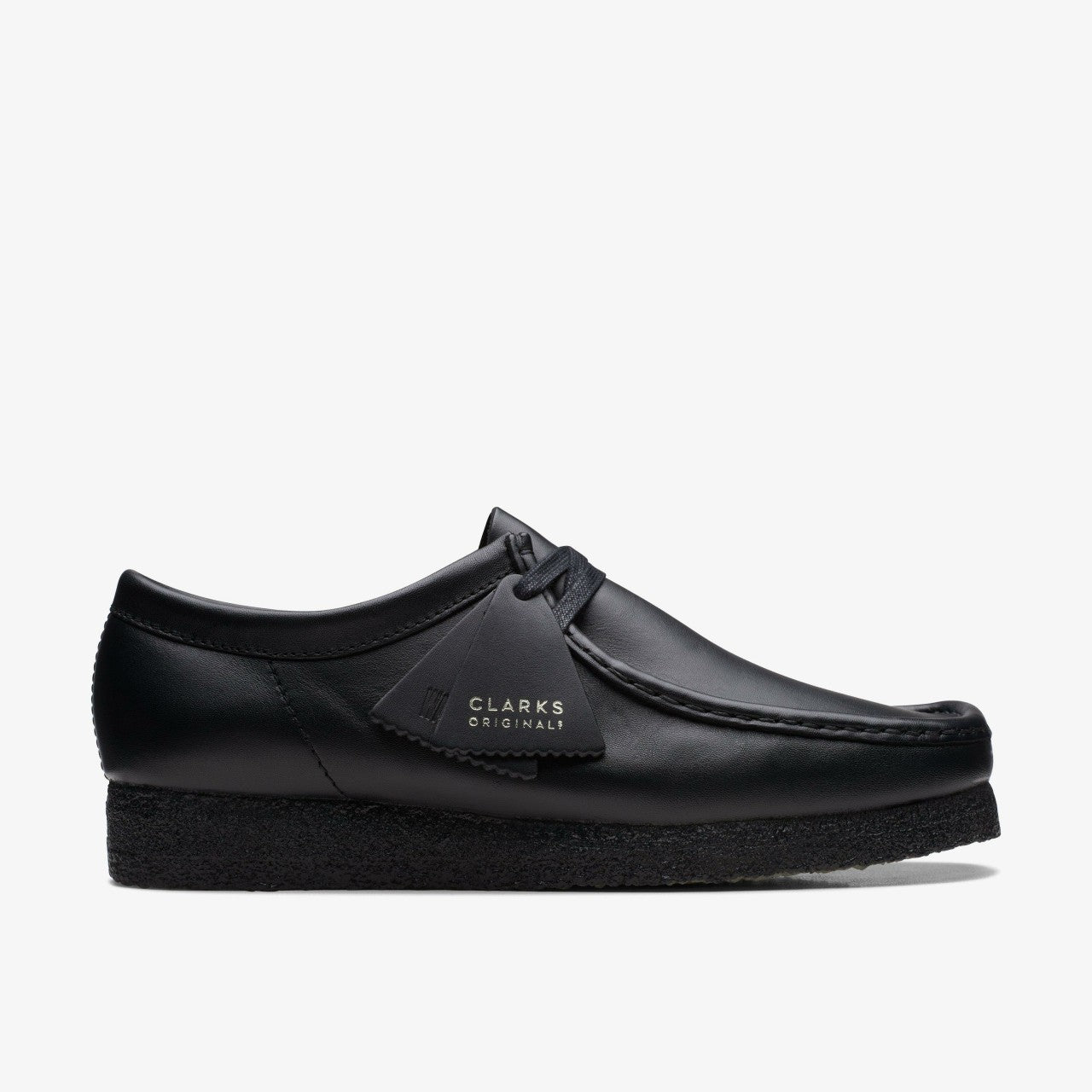 Wallabee Black Leather Clarks Men
