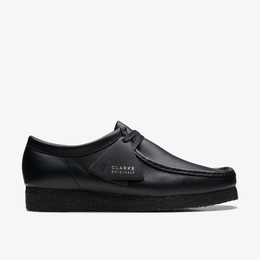 Wallabee Black Leather Clarks Men