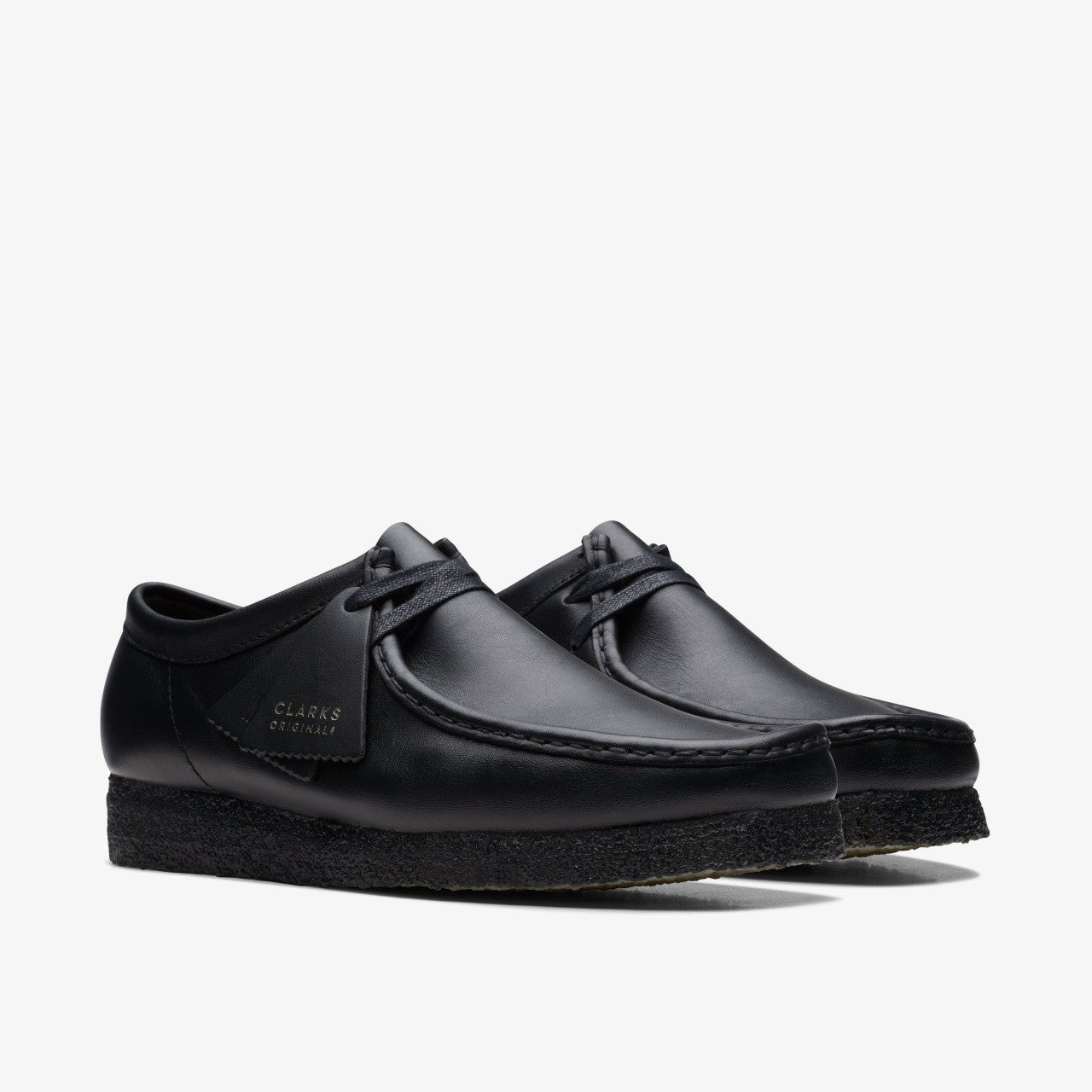 Wallabee Black Leather Clarks Men
