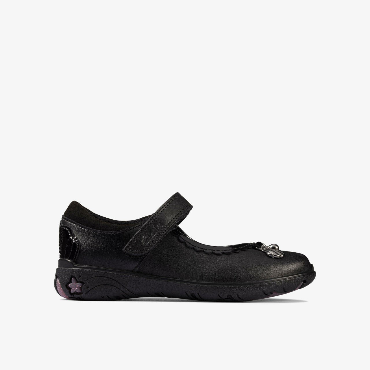 Sea Shimmer Toddler Black Leather Clarks Kids