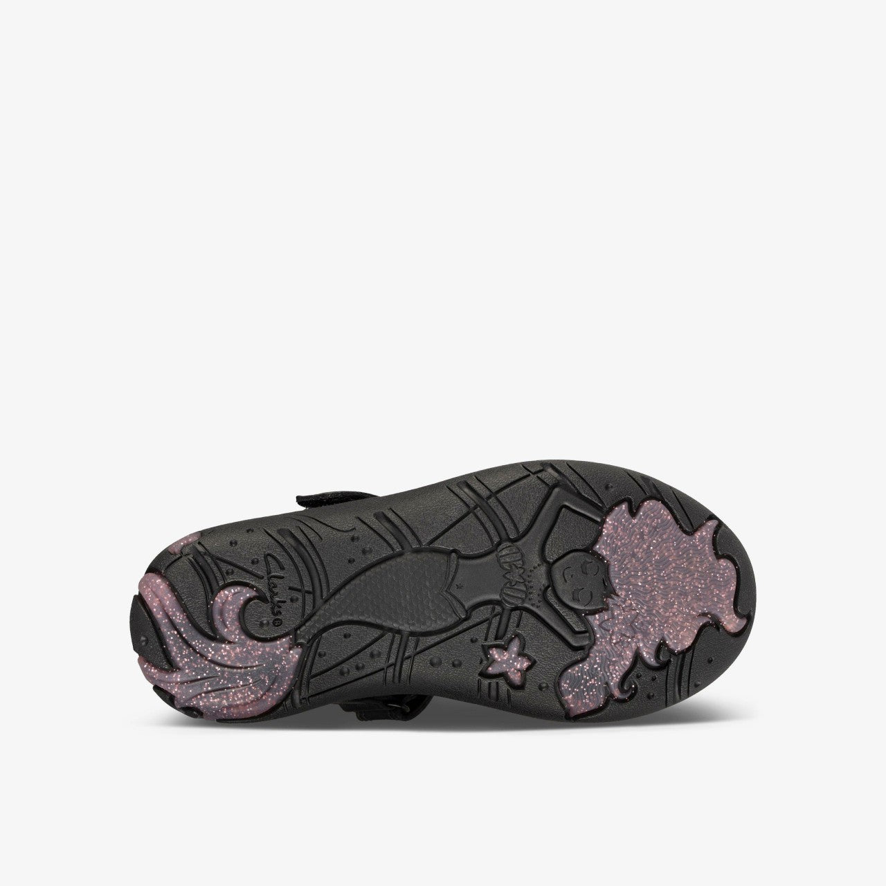 Sea Shimmer Toddler Black Leather Clarks Kids