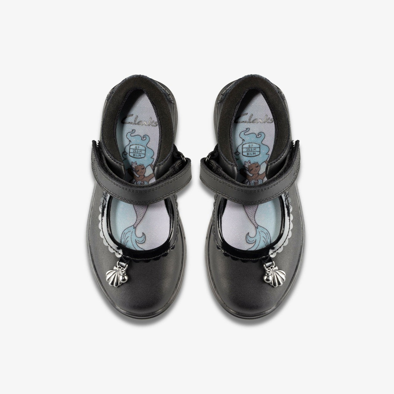 Sea Shimmer Toddler Black Leather Clarks Kids