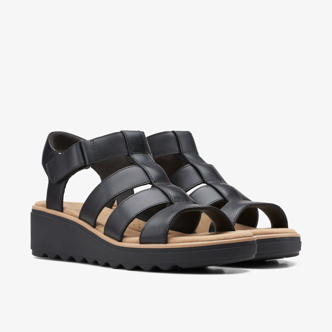 Jillian Quartz Black Leather Clarks Women
