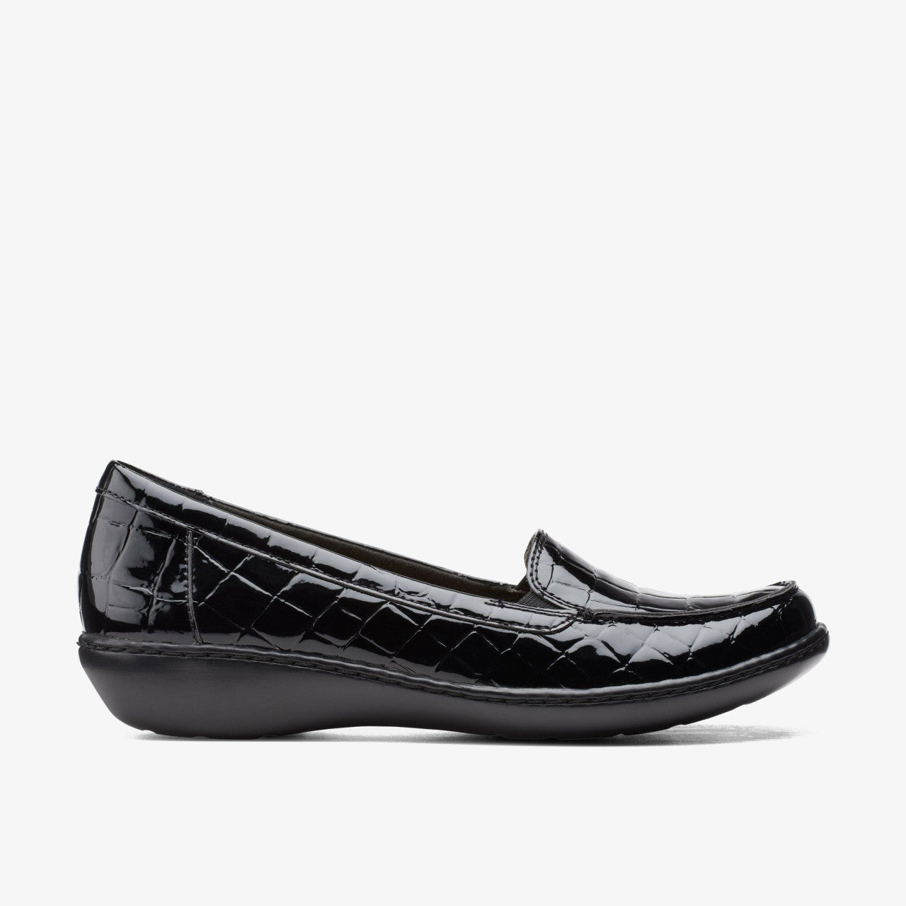 Ashland Jam Black Patent/Crocodile Clarks Women