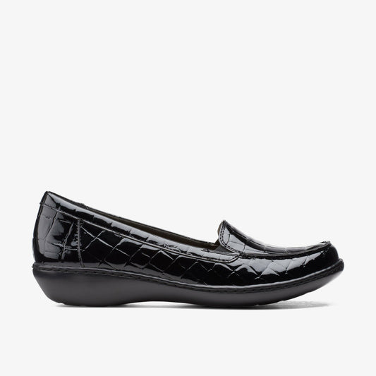 Ashland Jam Black Patent/Crocodile Clarks Women