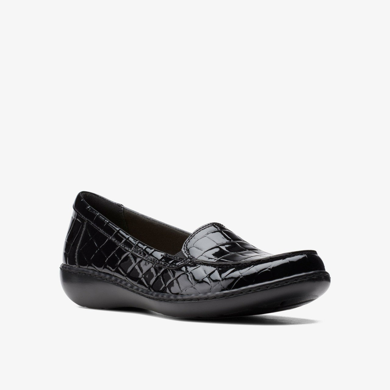 Ashland Jam Black Patent/Crocodile Clarks Women
