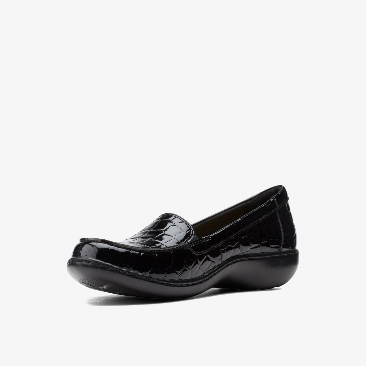 Ashland Jam Black Patent/Crocodile Clarks Women
