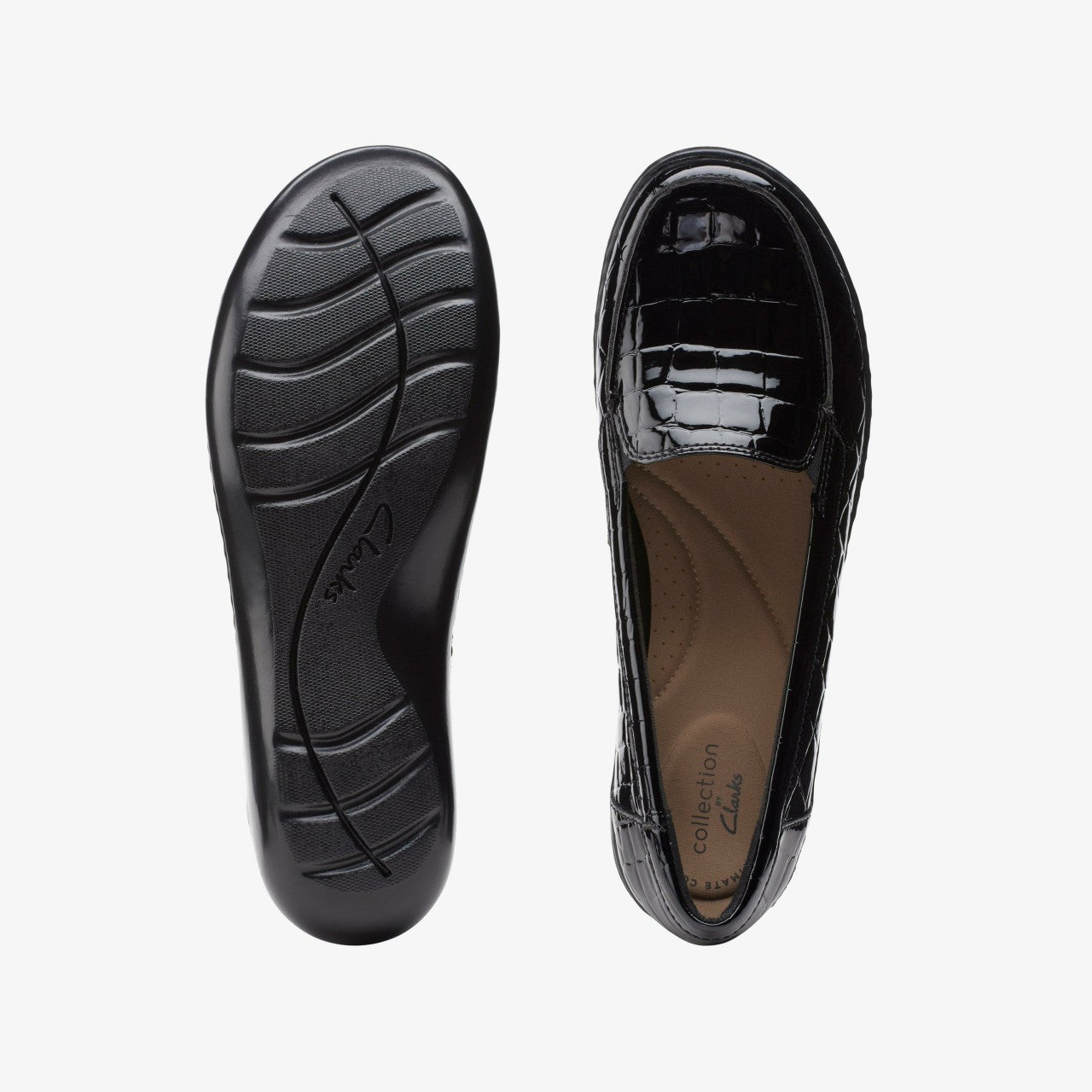 Ashland Jam Black Patent/Crocodile Clarks Women