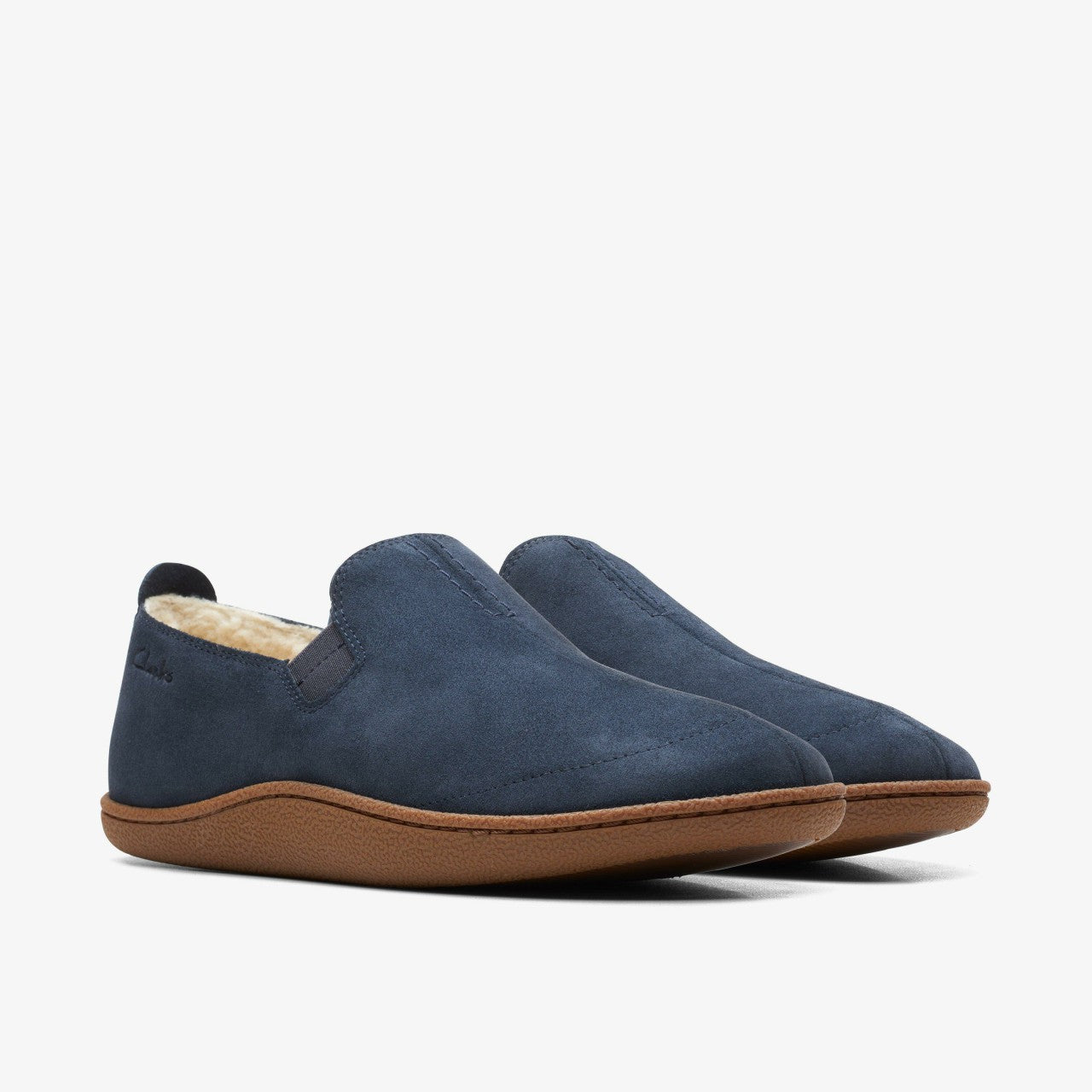 Home Mocc Slipper Navy Suede Clarks Men