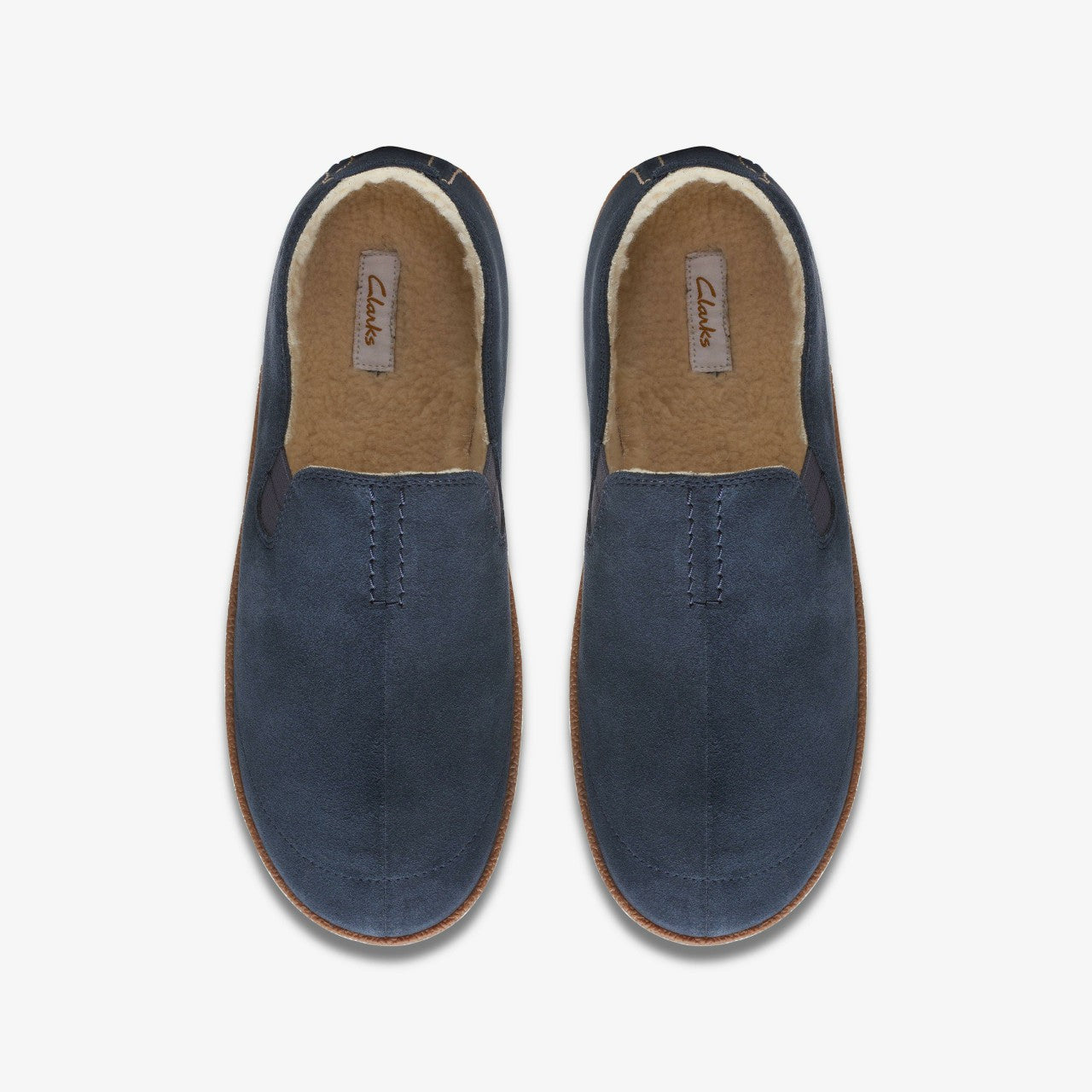Home Mocc Slipper Navy Suede Clarks Men