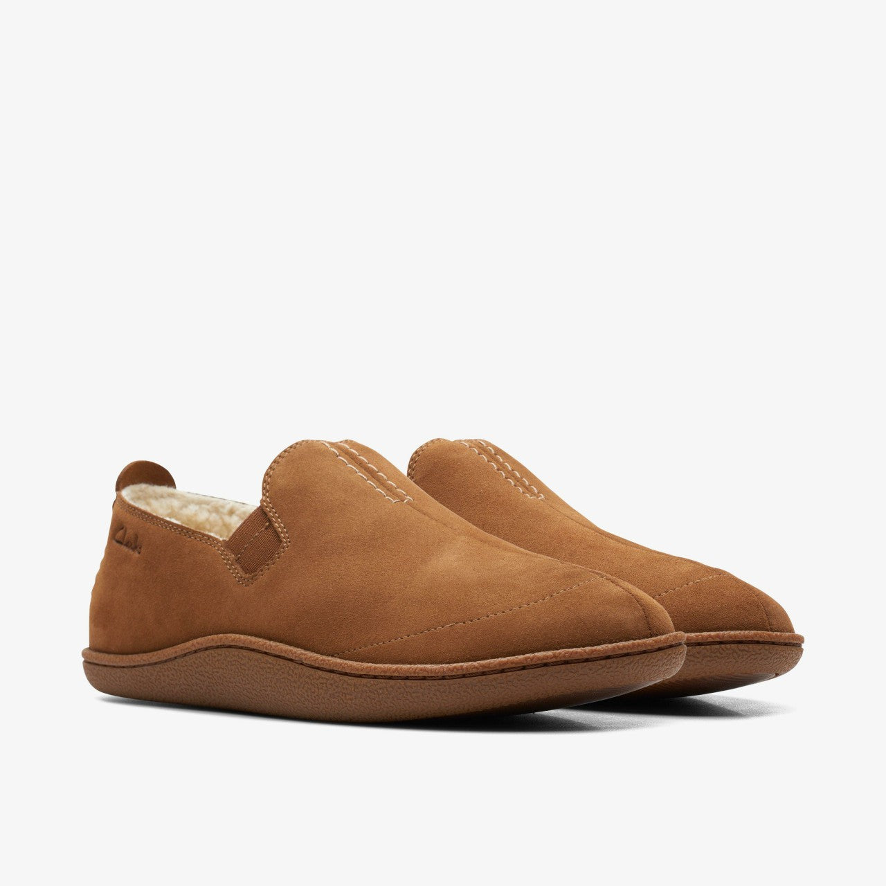 Home Mocc Slipper Tan Suede Clarks Men