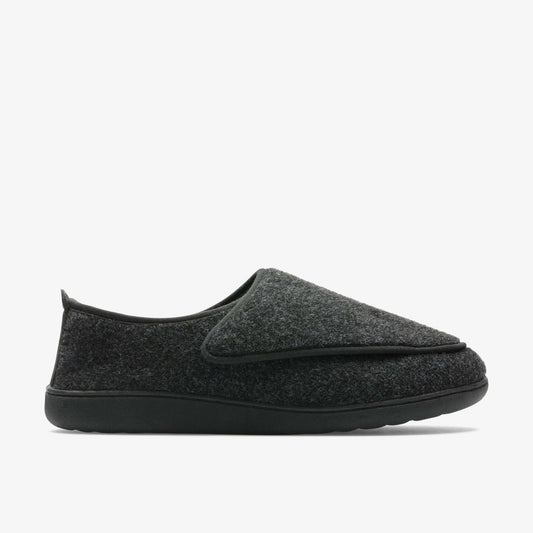 King Riptape Slipper Dark Grey Felt Clarks Men