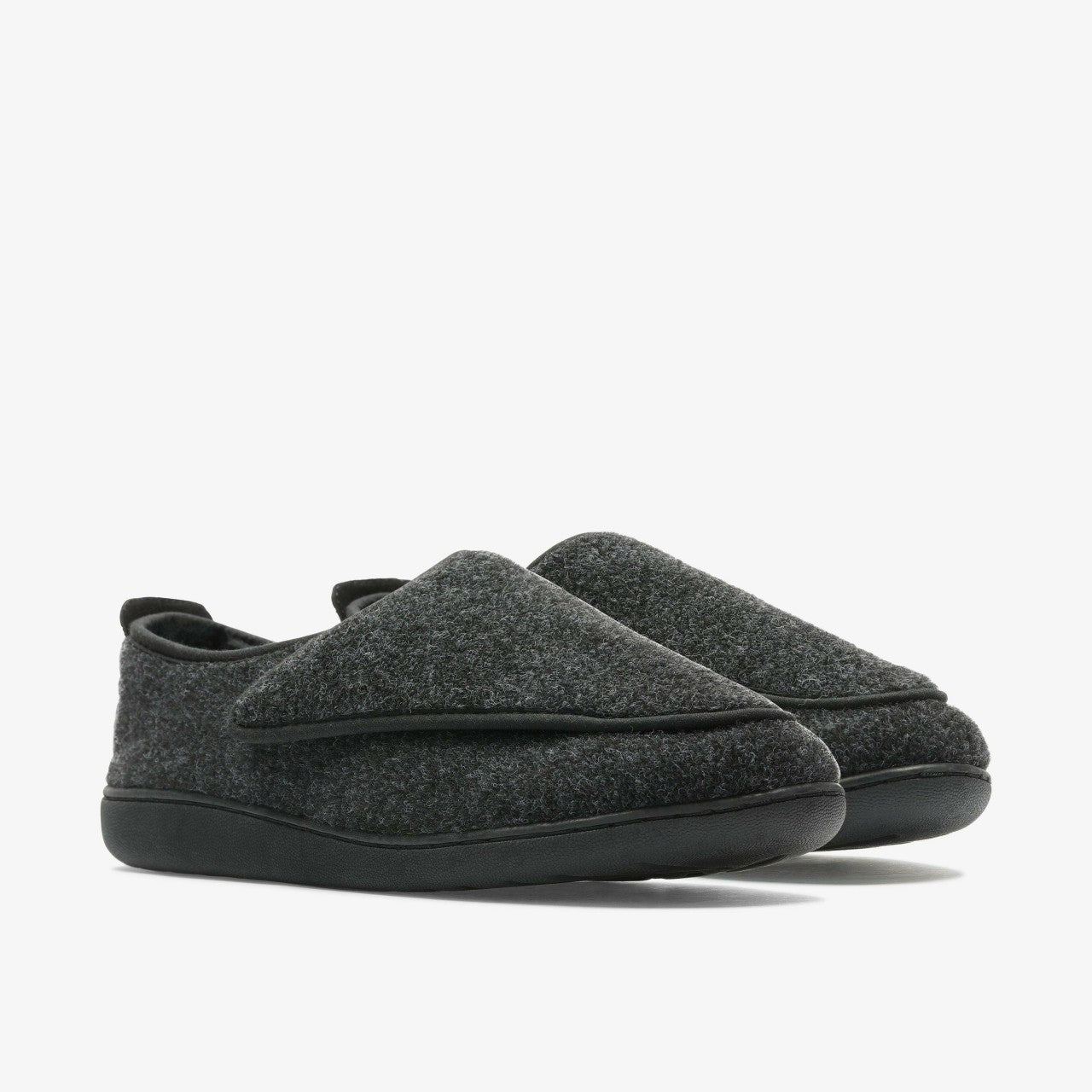 King Riptape Slipper Dark Grey Felt Clarks Men
