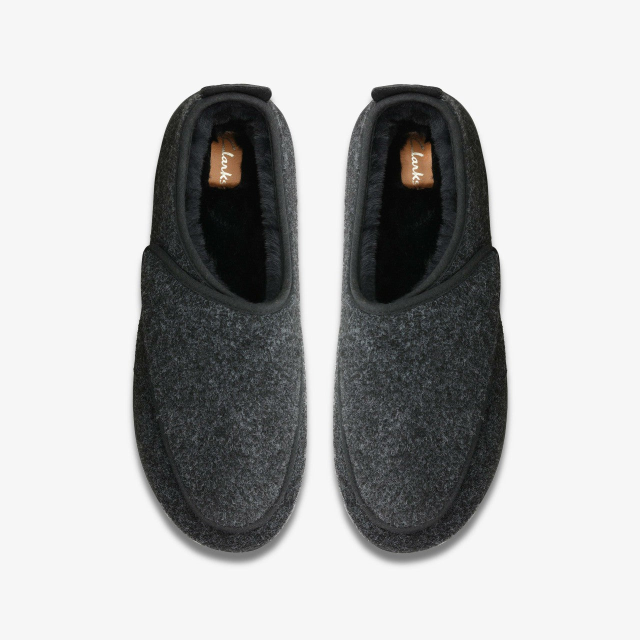 King Riptape Slipper Dark Grey Felt Clarks Men