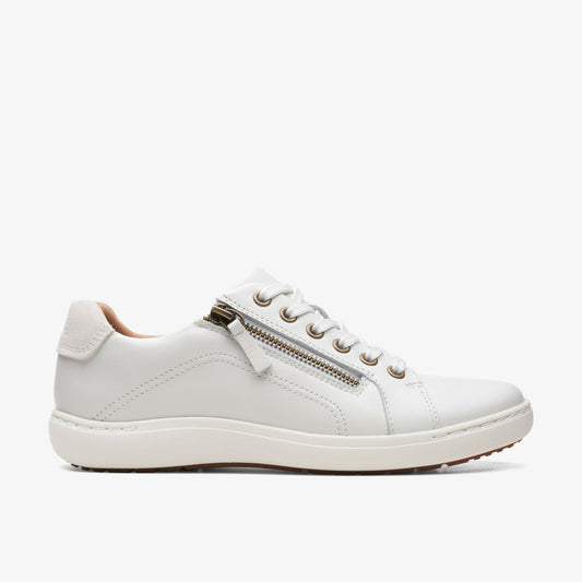 Nalle Lace White Leather Clarks Women