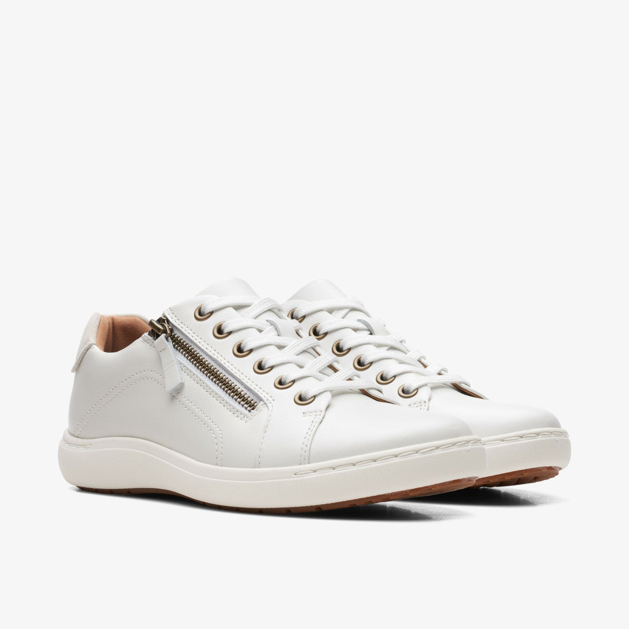 Nalle Lace White Leather Clarks Women