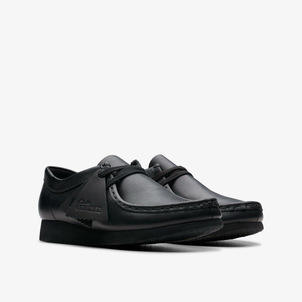 Wallabee Older Black Leather Clarks Kids
