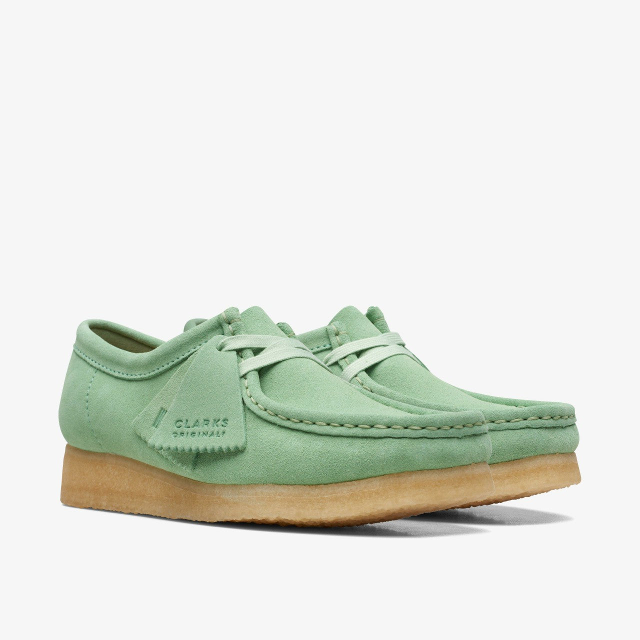 Wallabee Pine Green Clarks Women