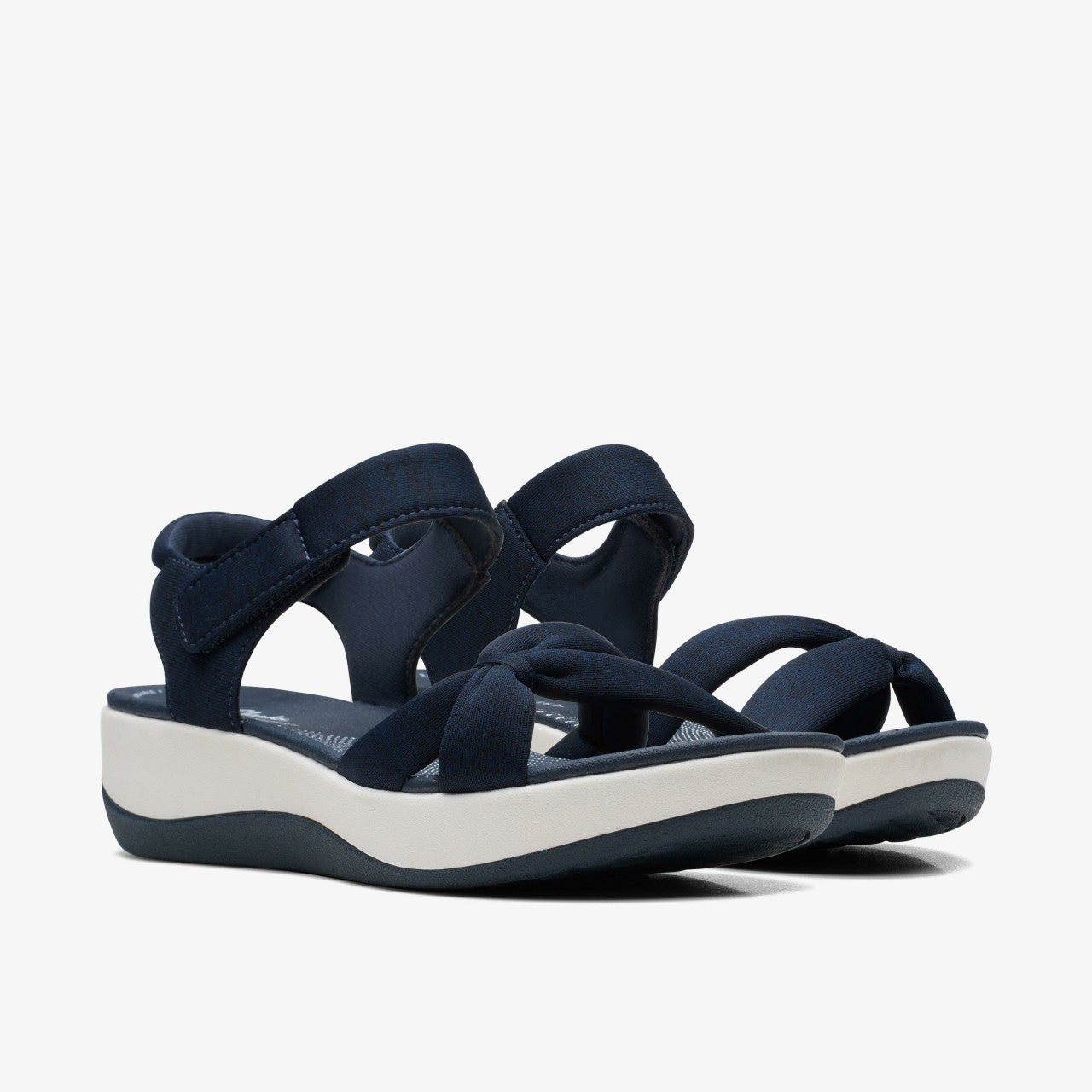 Arla Shore Navy Textile Clarks Women