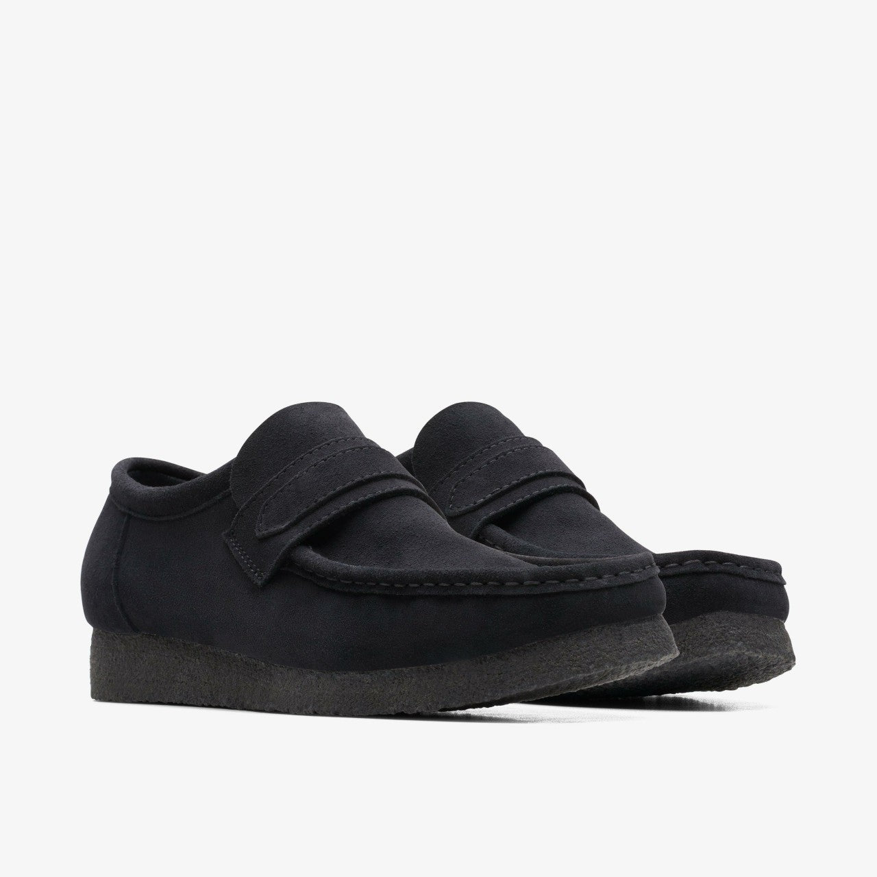 Wallabee Loafer Black Suede Clarks Men