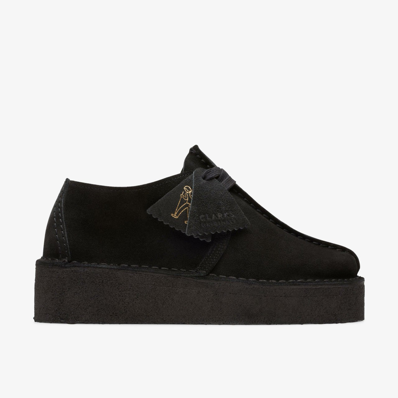 Trek Wedge Black Suede Clarks Women