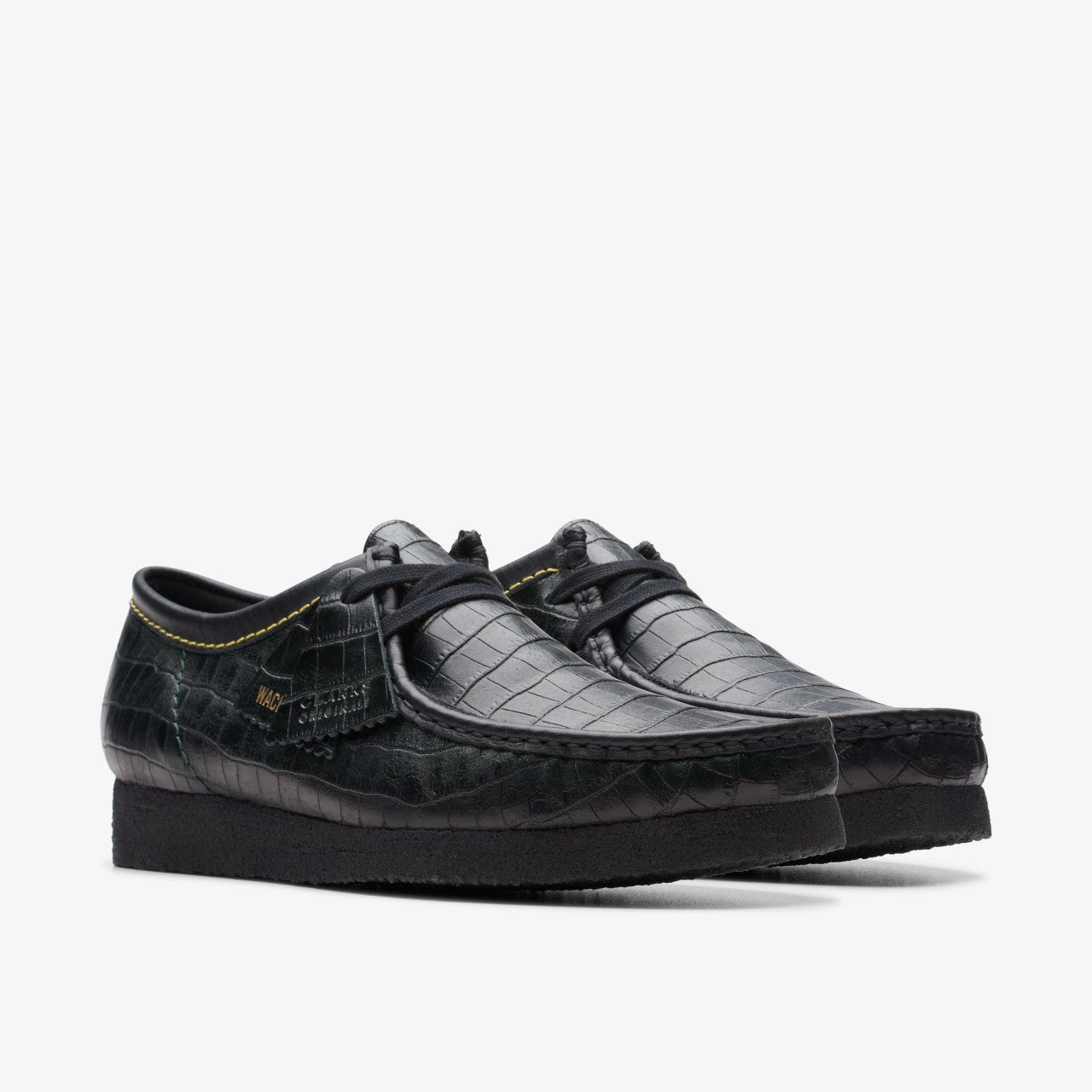 Wallabee Black Crocodile Clarks Men