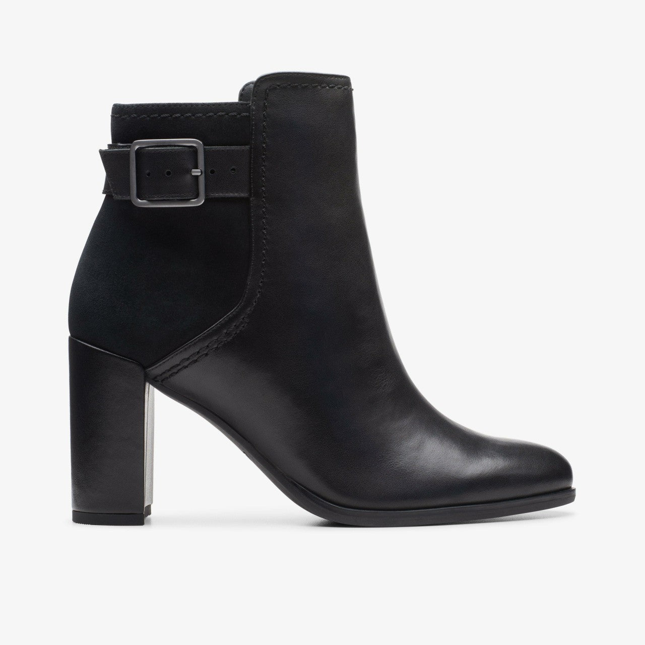 Freva 85 Buckle Black Leather Clarks Women