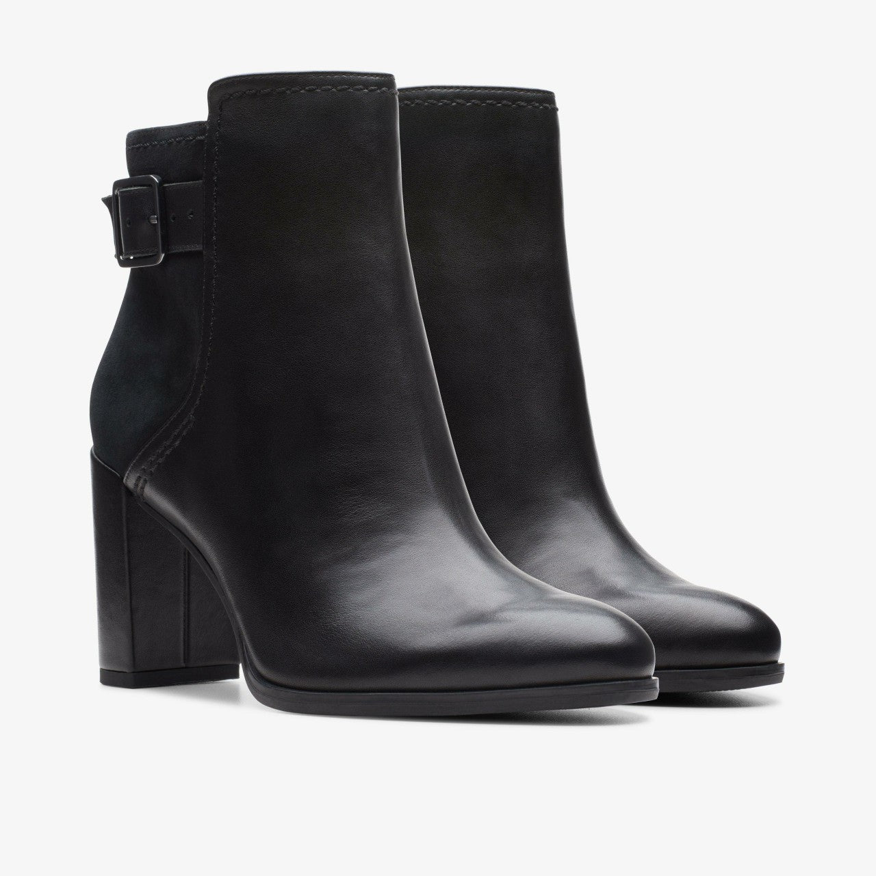 Freva 85 Buckle Black Leather Clarks Women