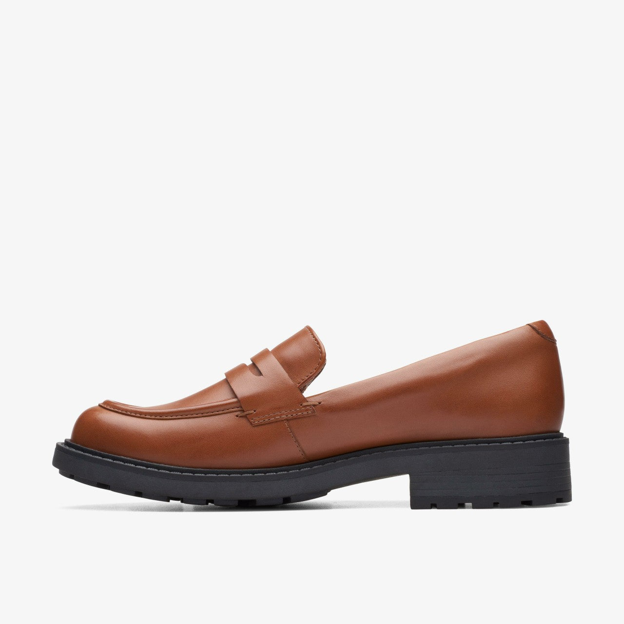 Orinoco 2 Penny Loafer Dark Tan Leather Clarks Women
