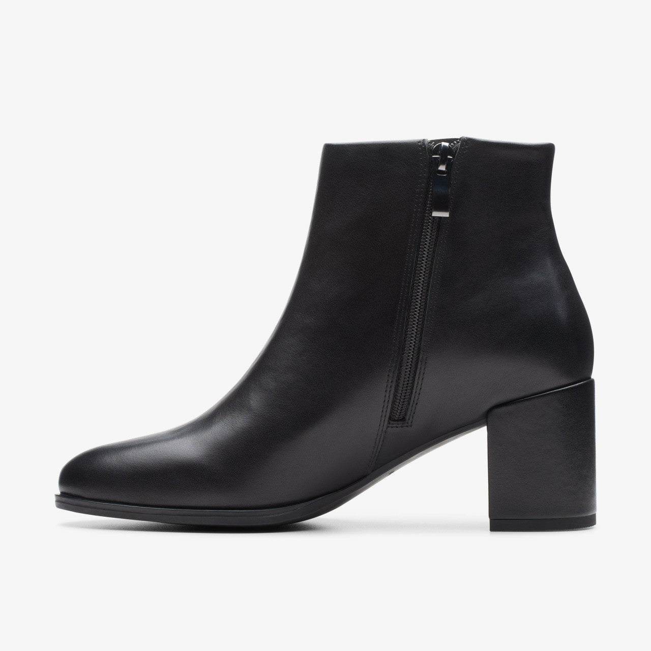 Freva 55 Zip Ankle Boot Black Leather Clarks Women