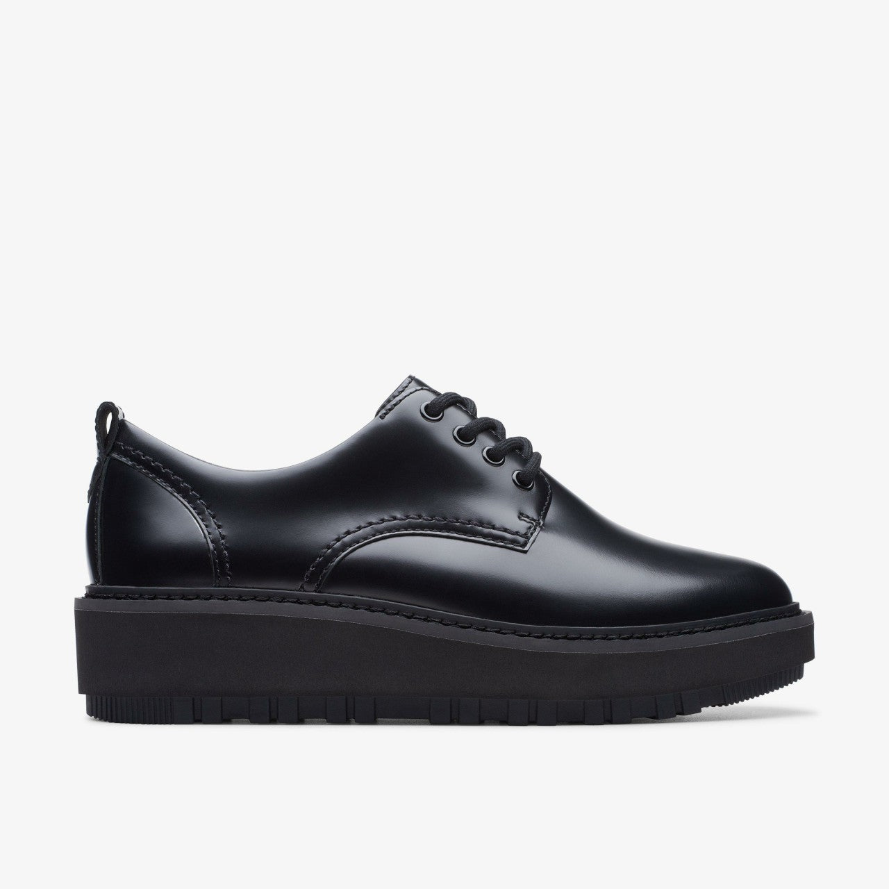 Orianna W Derby Black Leather Clarks Women