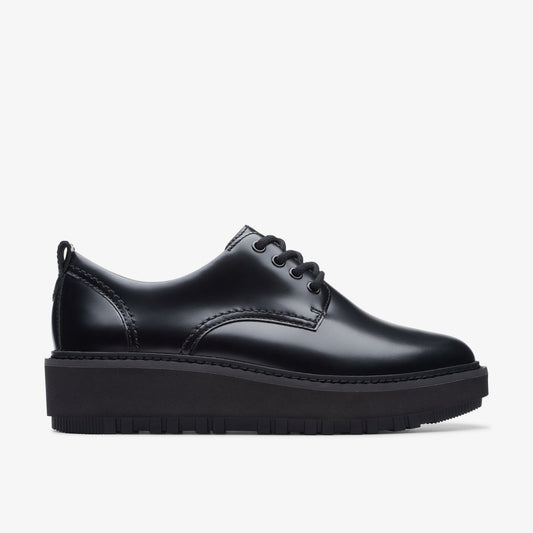 Orianna W Derby Black Leather Clarks Women