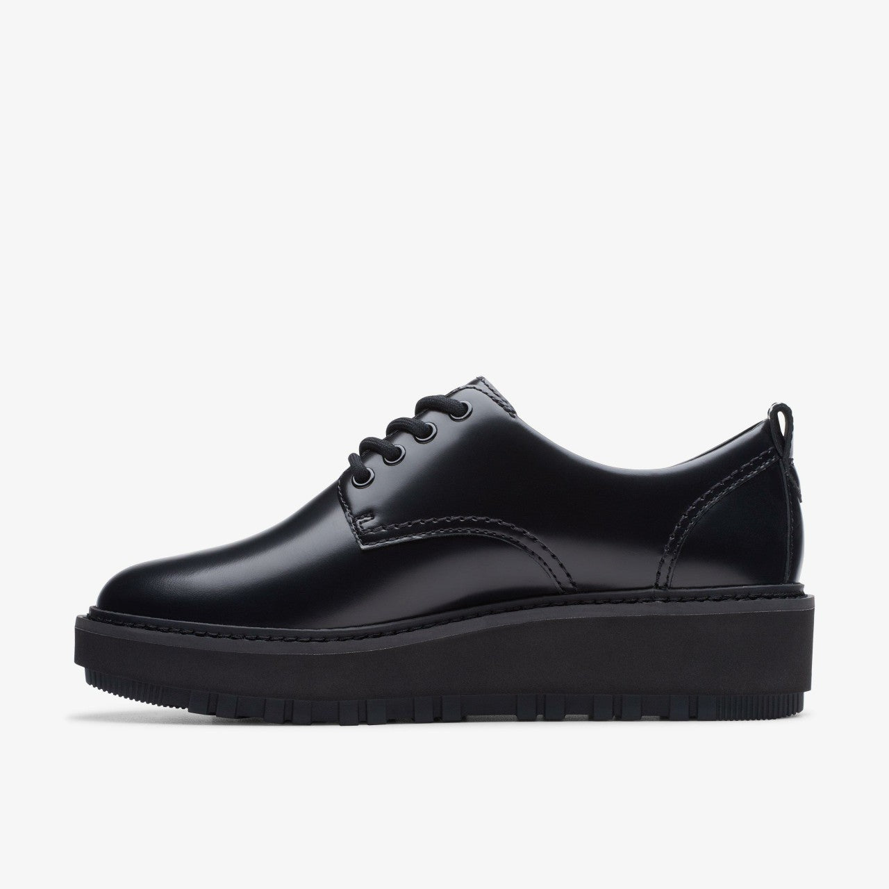 Orianna W Derby Black Leather Clarks Women