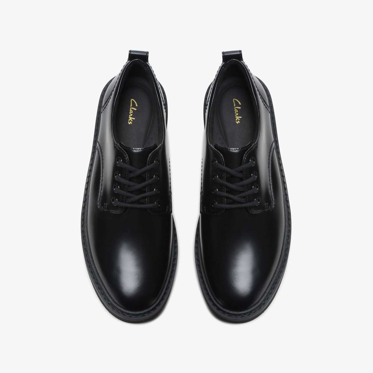Orianna W Derby Black Leather Clarks Women