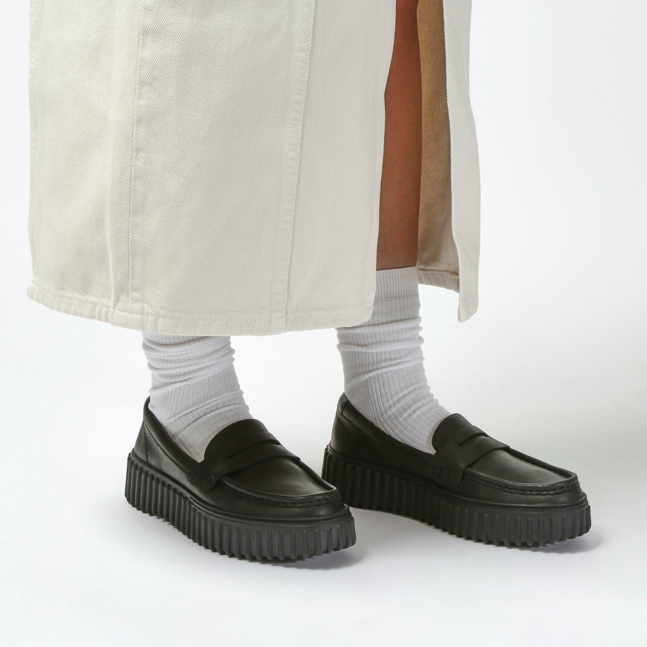 Torhill Penny Loafer Black Leather Clarks Women