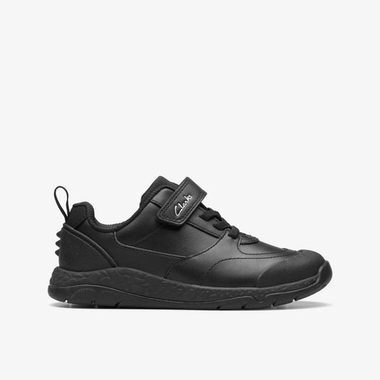Steggy Stride Kid Black Leather Clarks Kids