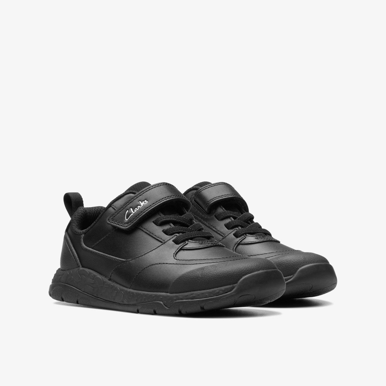 Steggy Stride Kid Black Leather Clarks Kids