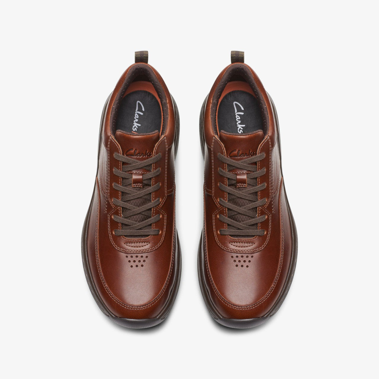 Clarks Pro Lace Dark Tan Leather Clarks Men