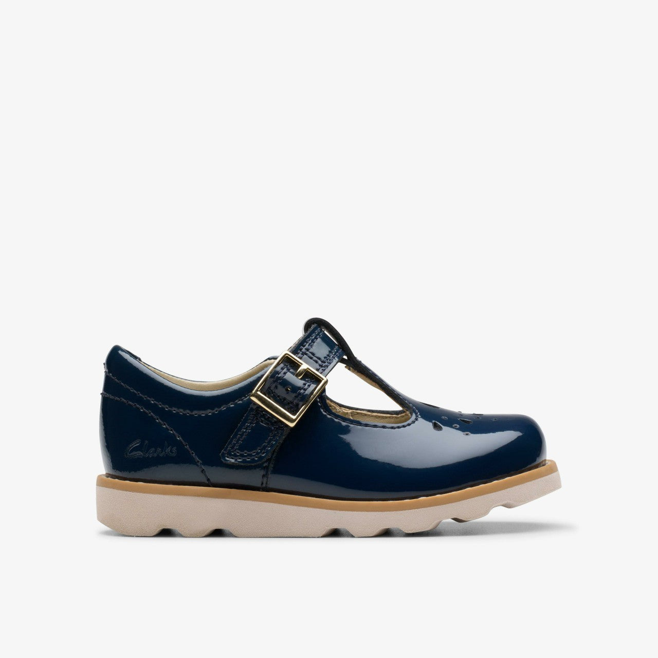 Crown Print Toddler Navy Patent Clarks Babies|Kids