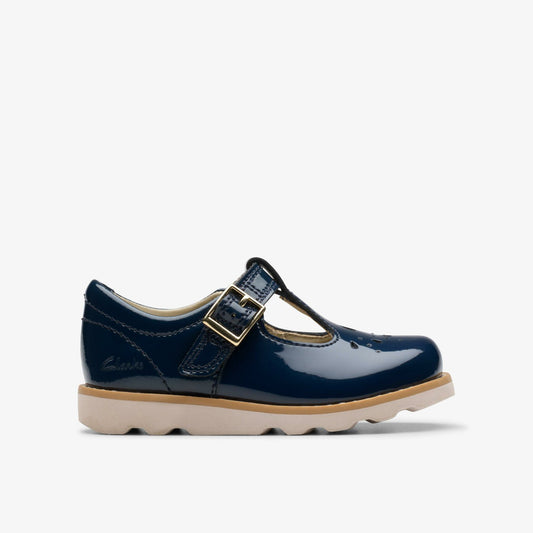 Crown Print Toddler Navy Patent Clarks Babies|Kids