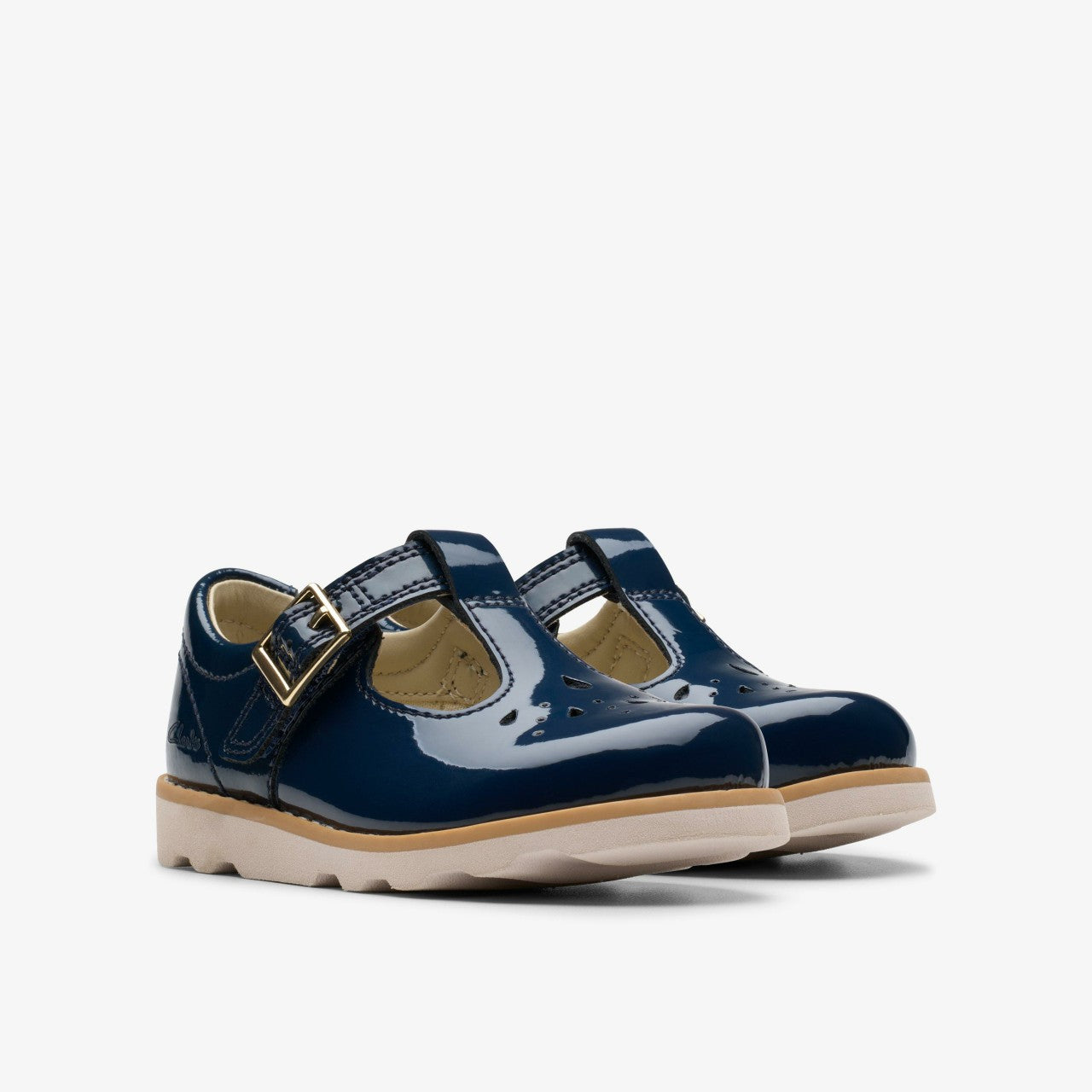 Crown Print Toddler Navy Patent Clarks Babies|Kids