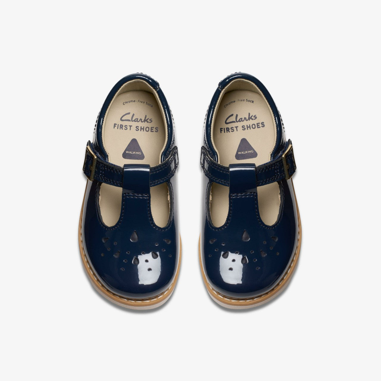 Crown Print Toddler Navy Patent Clarks Babies|Kids