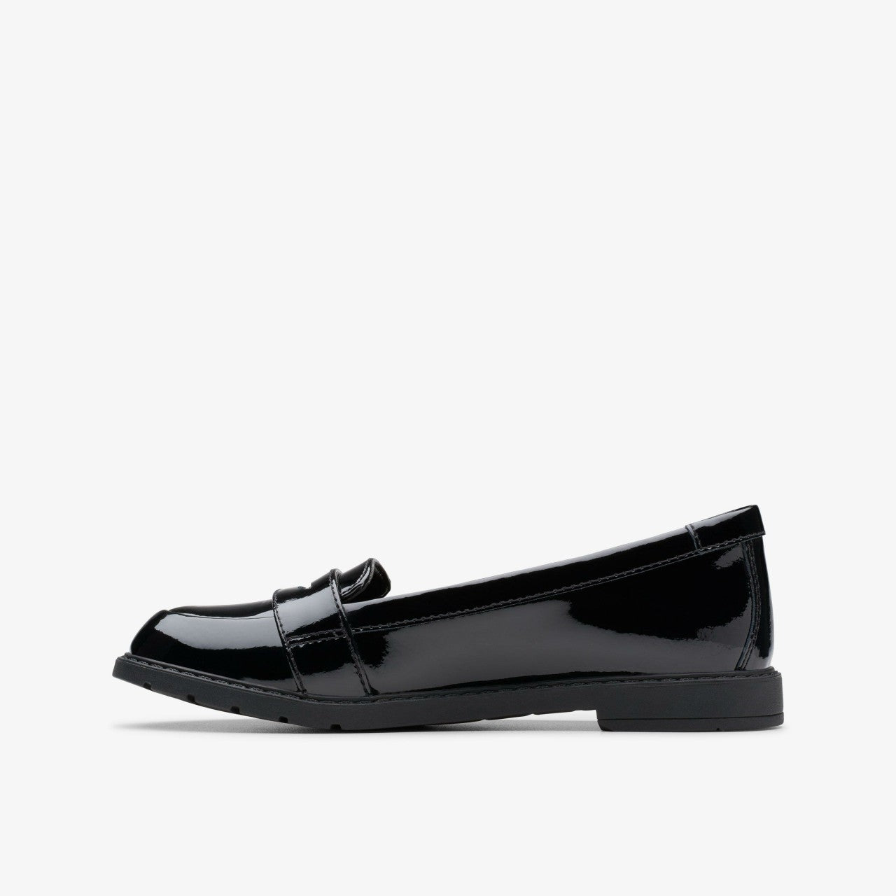 Scala Loafer Kid Black Patent Clarks Kids