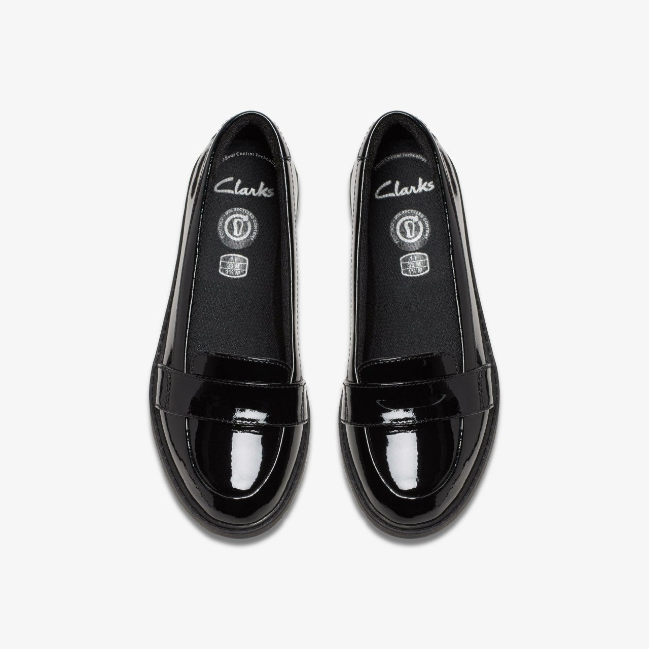Scala Loafer Kid Black Patent Clarks Kids