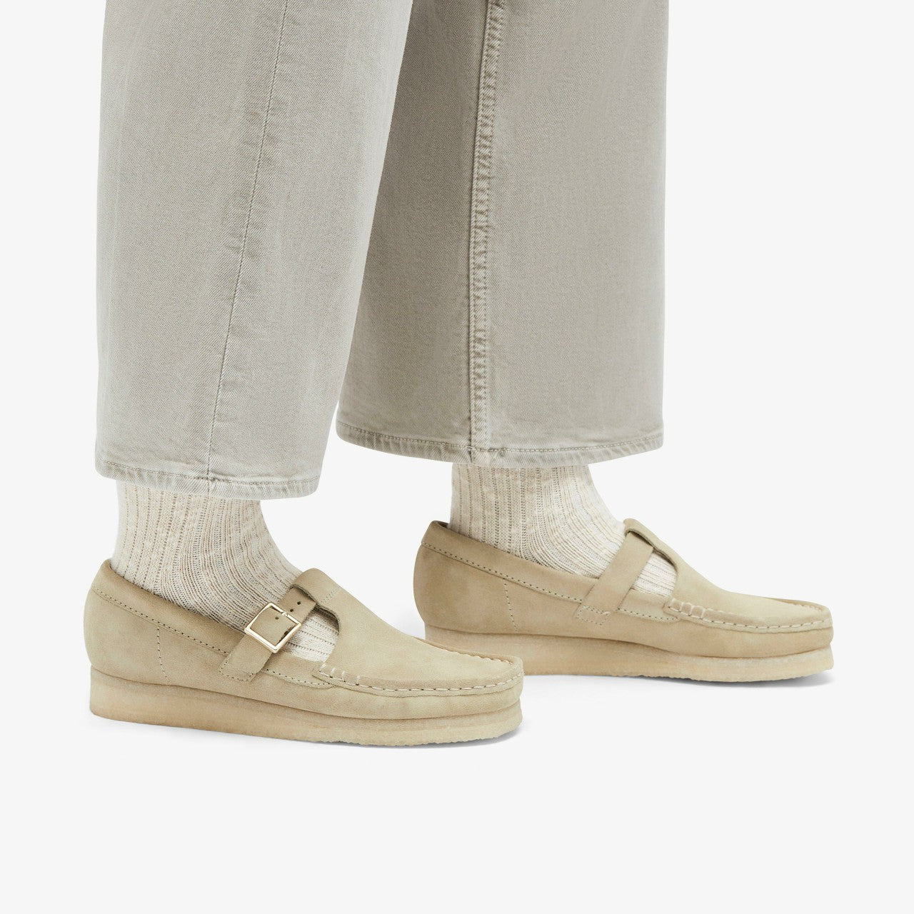 Wallabee T Bar Maple Suede Clarks Women