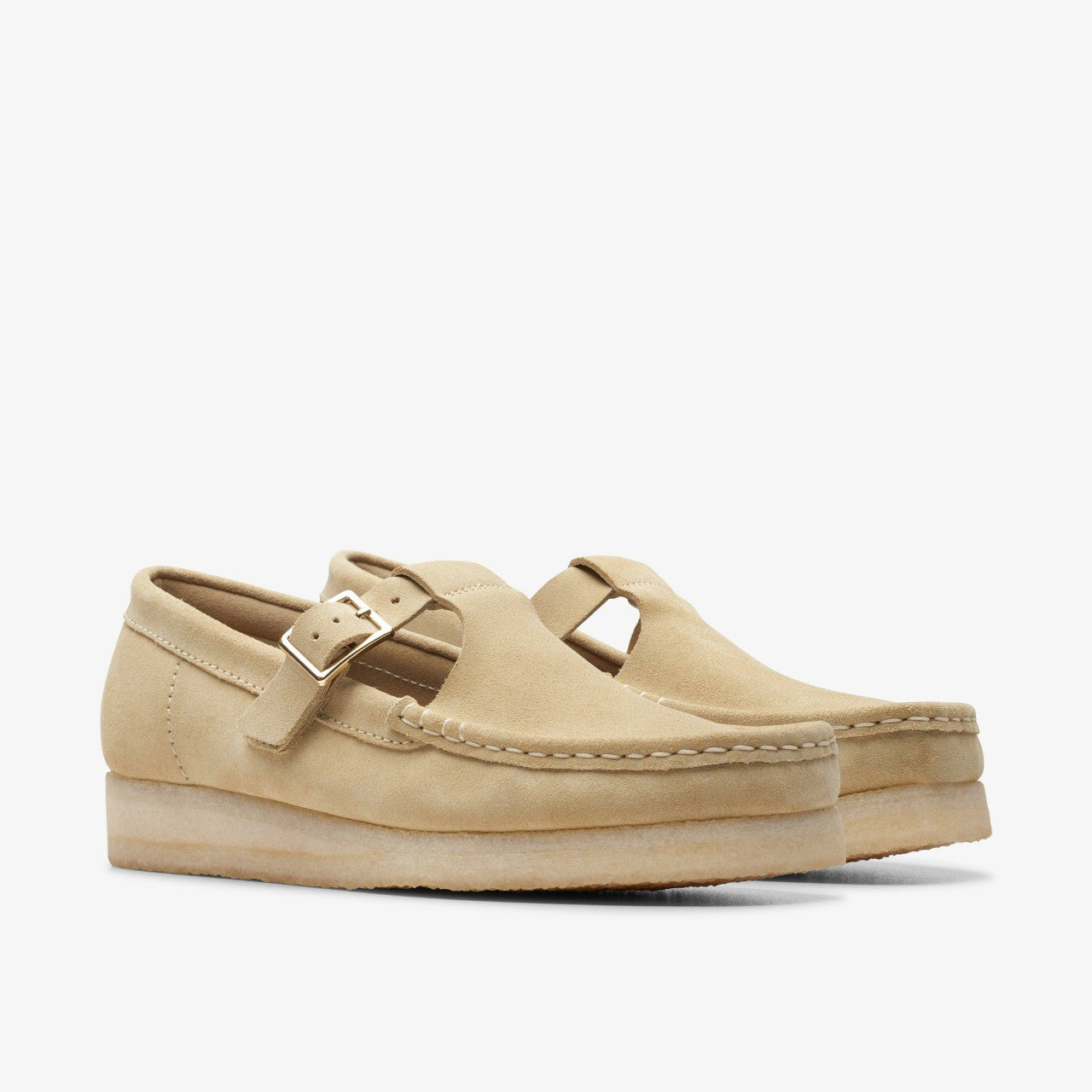 Wallabee T Bar Maple Suede Clarks Women