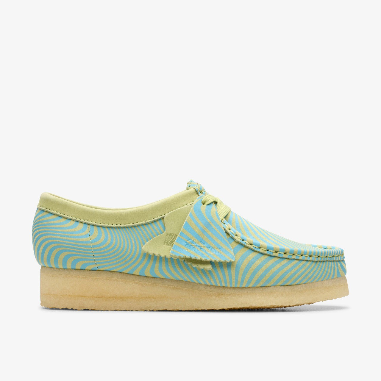 Wallabee Blue/Lime Print Clarks Women